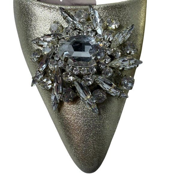 Badgley Mischka Crystal Embellished Heels | Size 6.5 | EUC | Glam Metallic - Picture 6 of 9